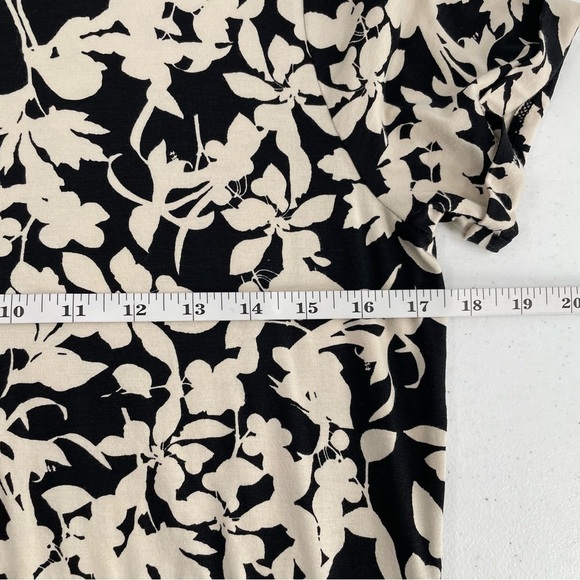 J. Jill Dark Brown Ivory Floral Pima Cotton Blend Pockets Button Detail Dress - Picture 13 of 15